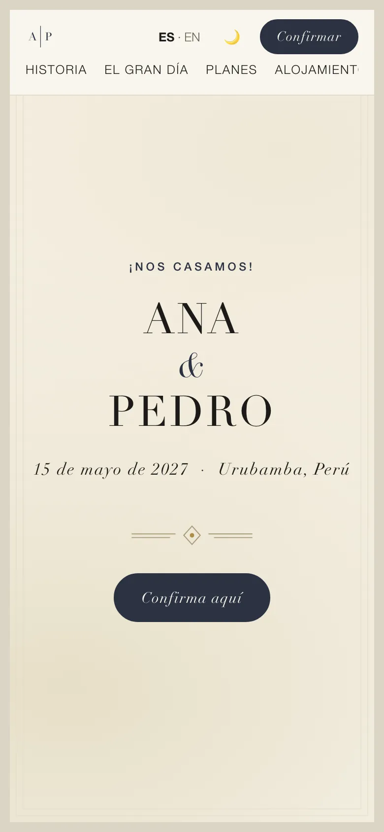 La boda de prueba en el tema Classic